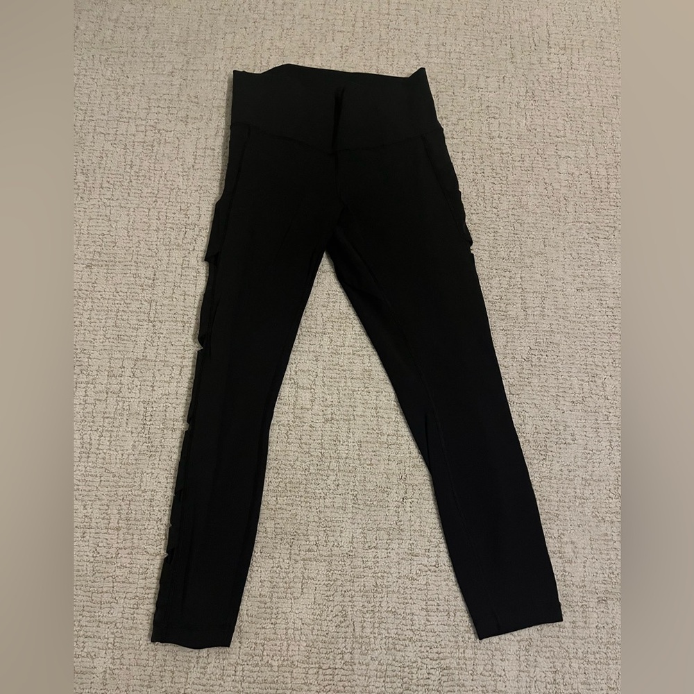 Lululemon leggings with criss cross mesh siding